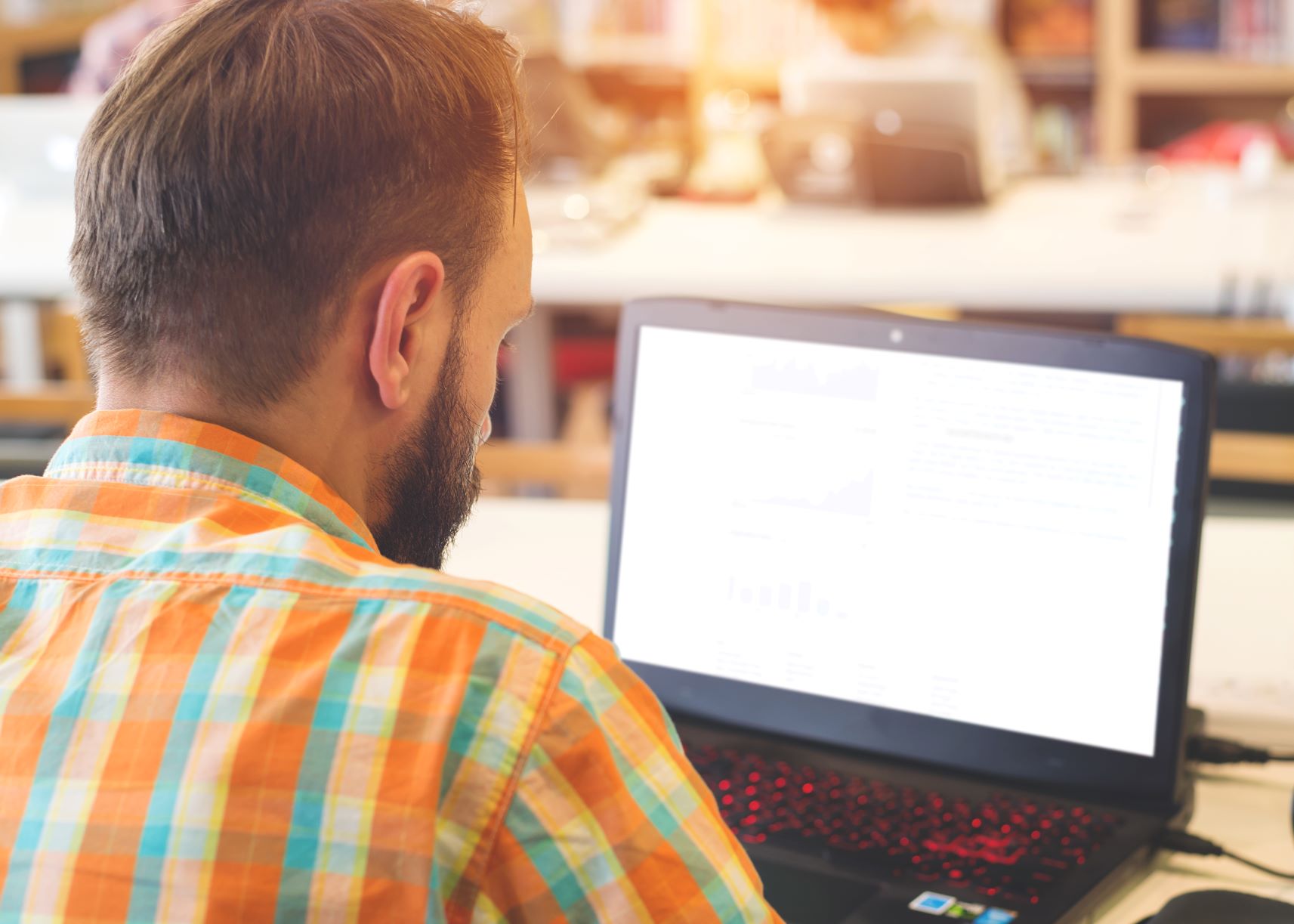 man working on computer