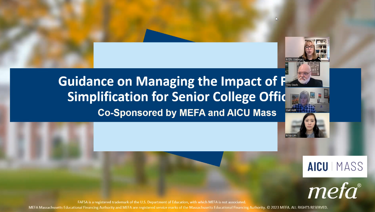 Guidance on Managing the Impact of FAFSA Simplification for Senior College Officials