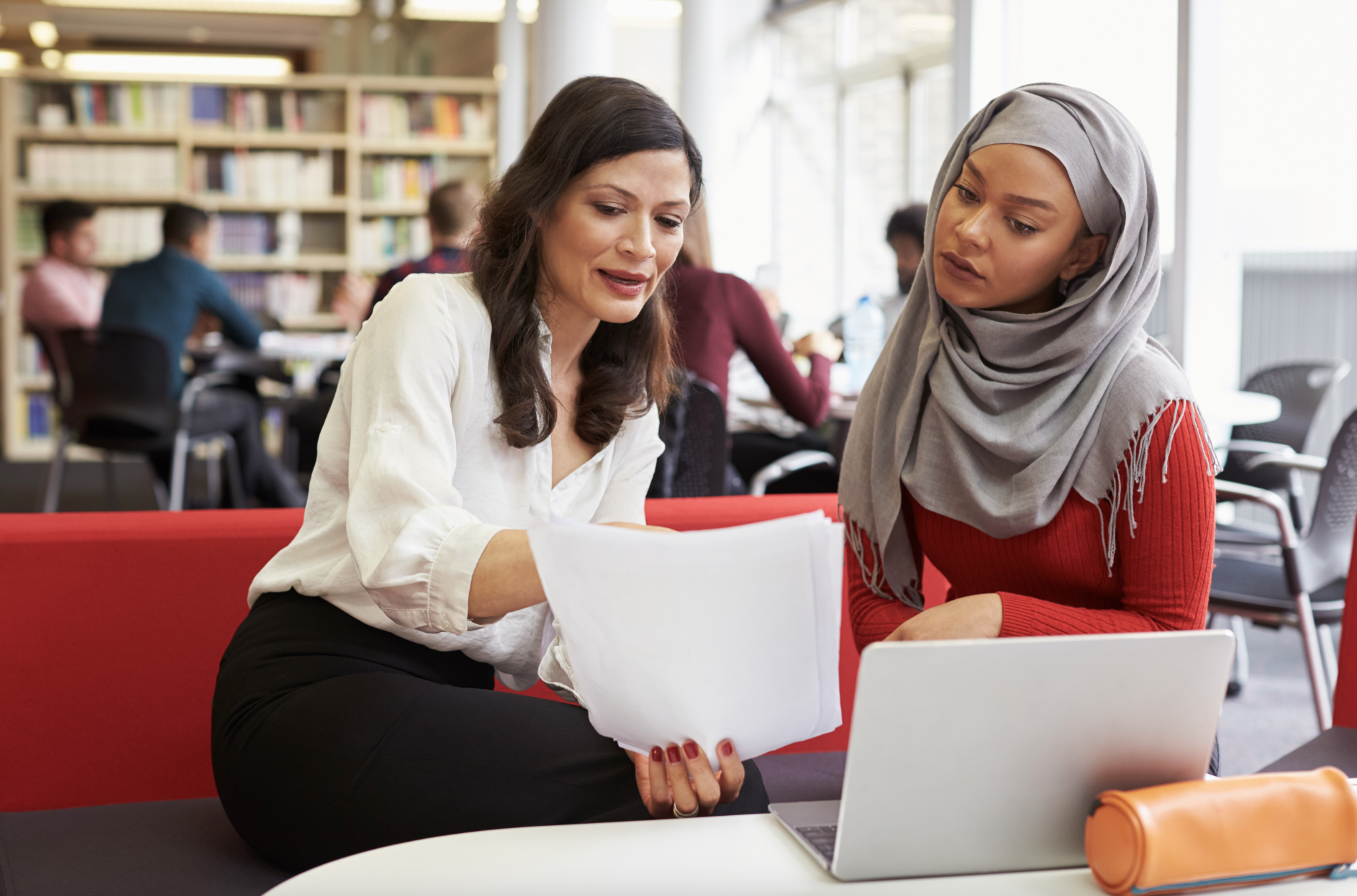 Women discussing form