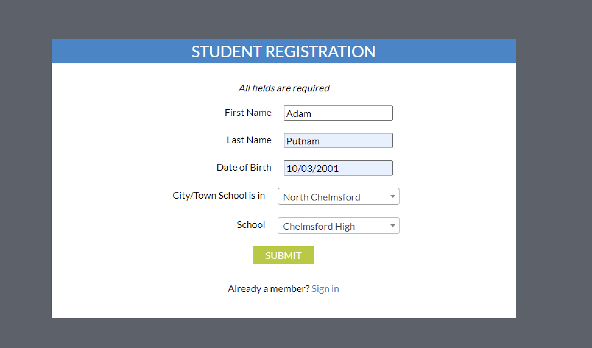 Student Registration