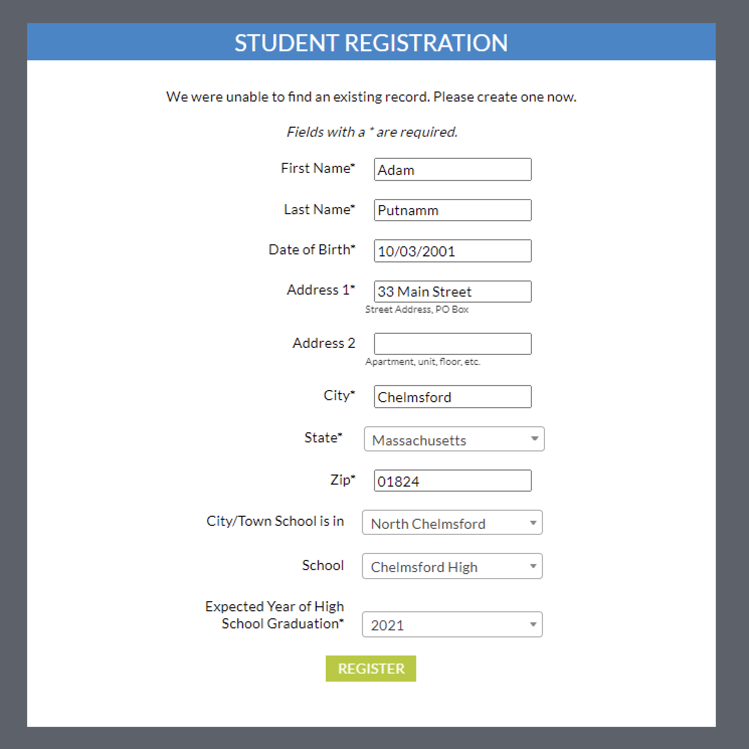 Student Info