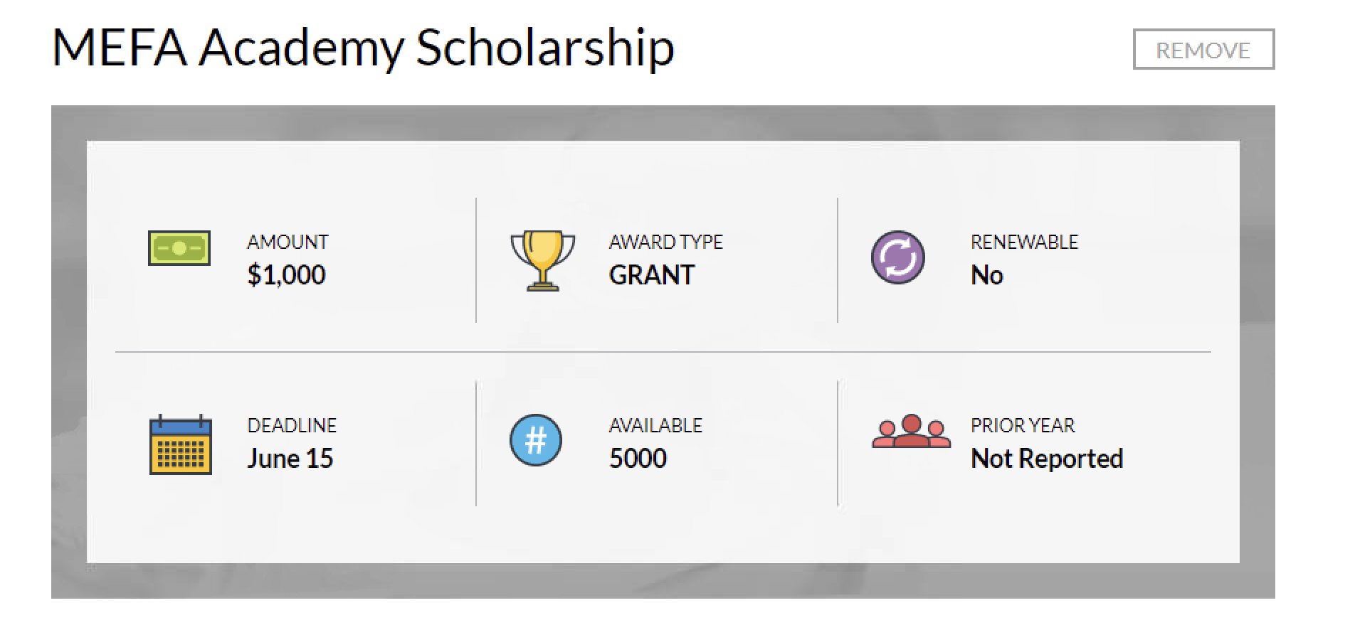 MEFA Pathway Scholarship Example
