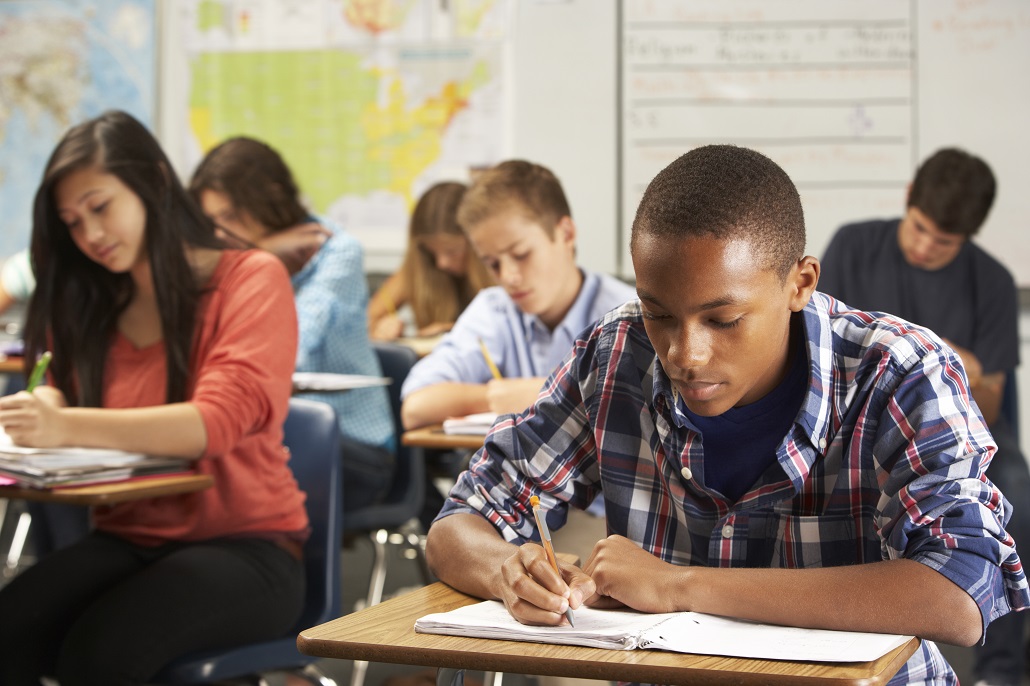 Students taking test