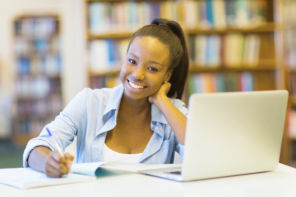 Girl using laptop