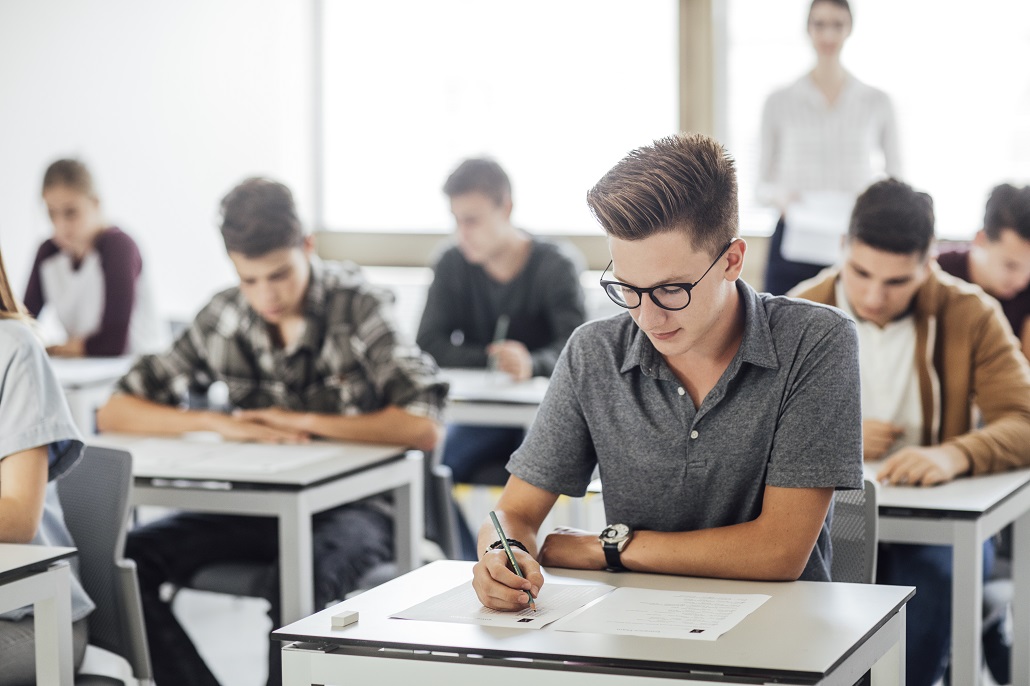 Students taking a test