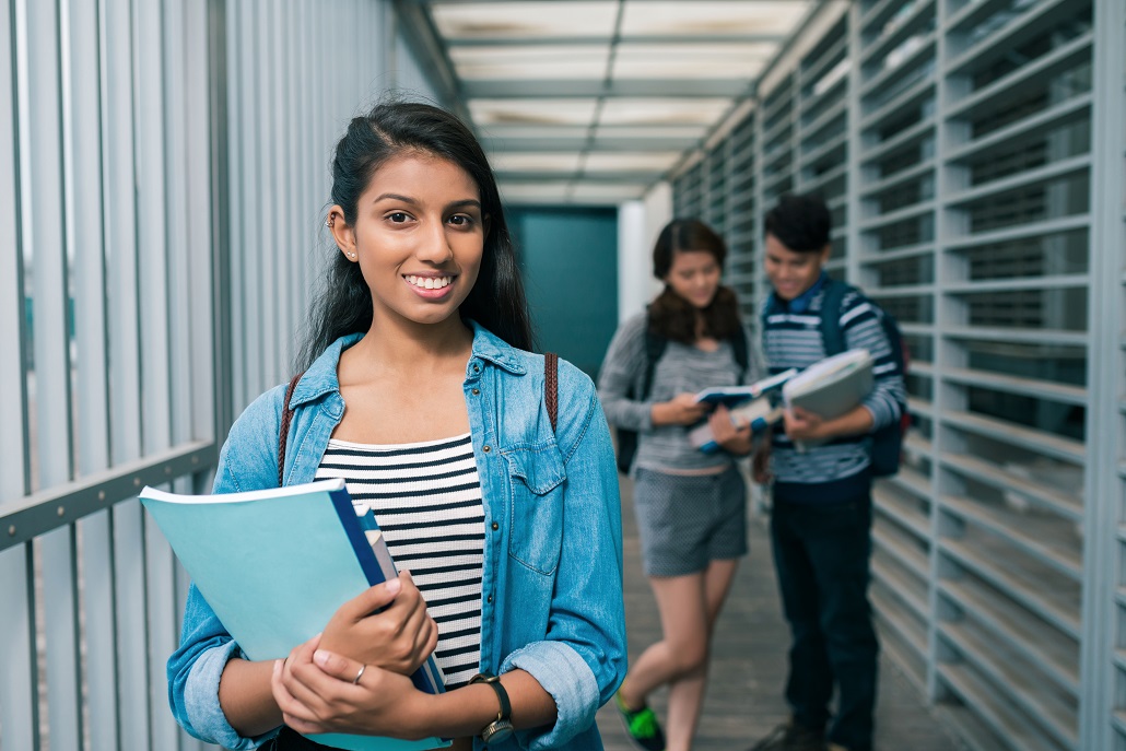 Student carrying books