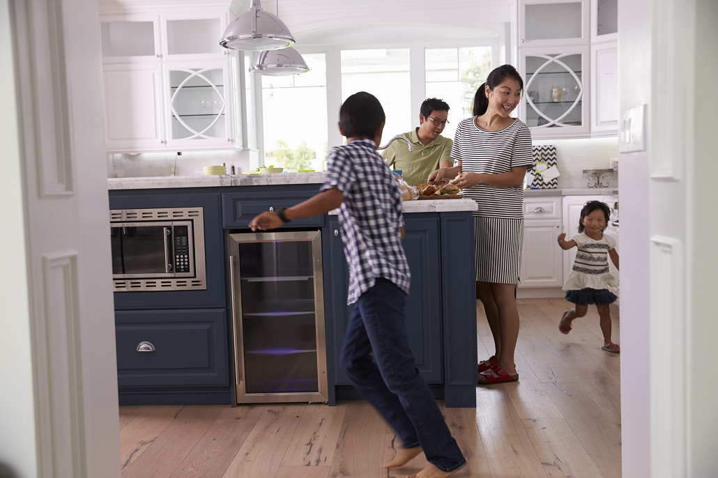 Family in kitchen