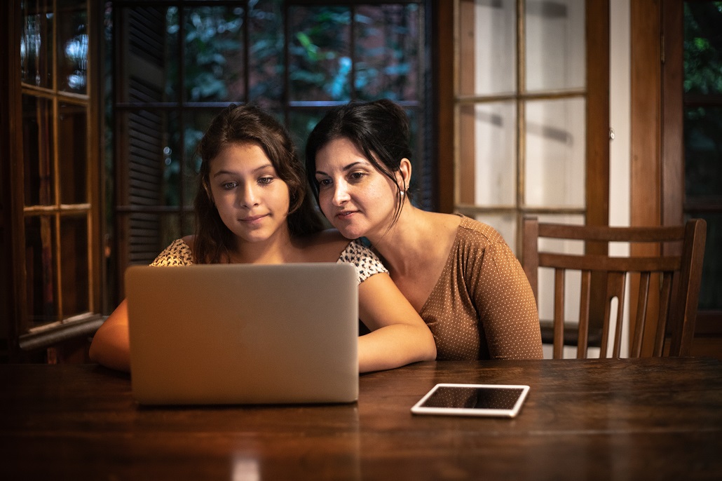 Mother and daughter planning for college and the future