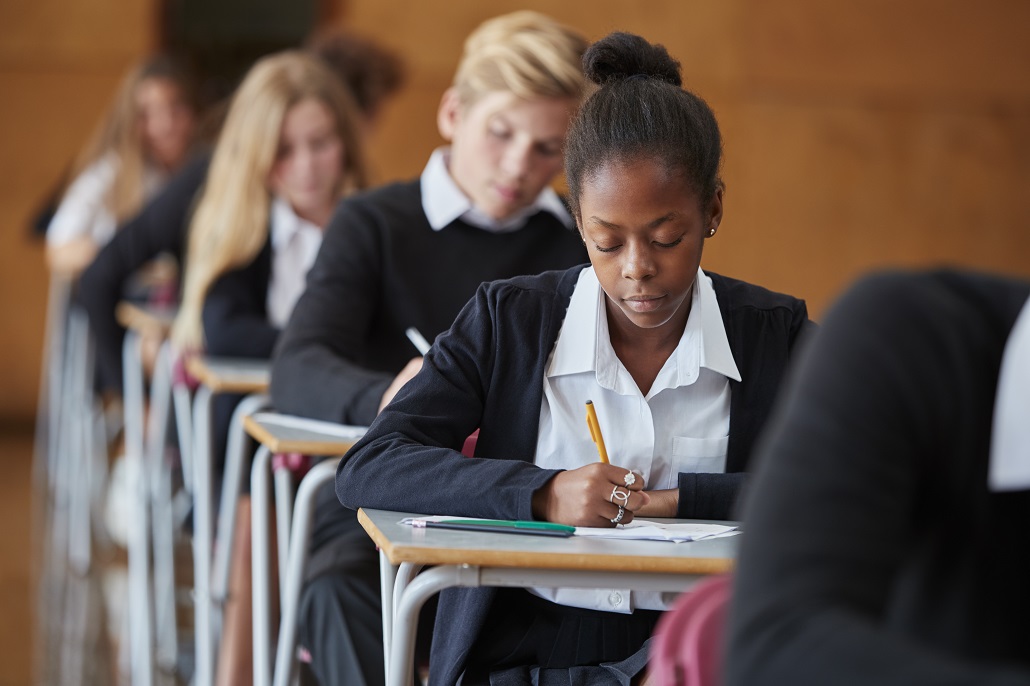 Students taking a test