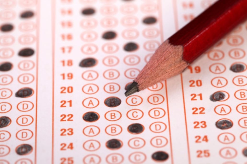 Individual taking the ACT or SAT standardized test