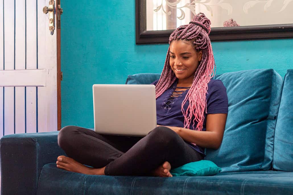 Girl on computer