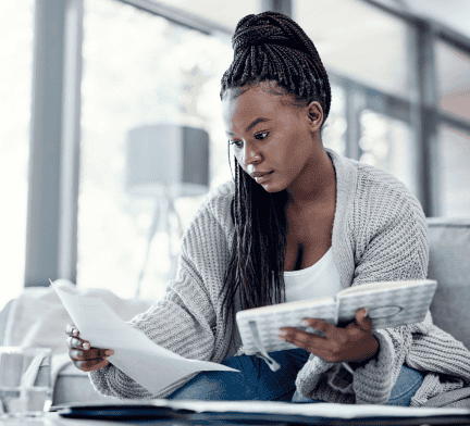 Student studying