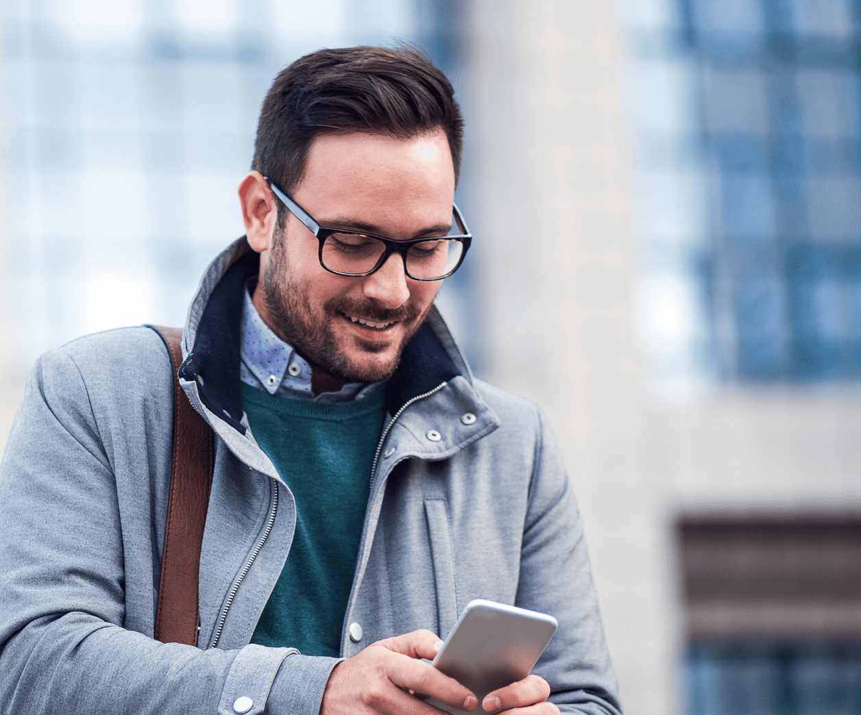 Man working on phone
