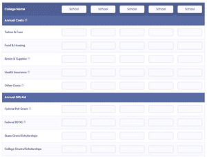 College Cost Calculator Screenshot
