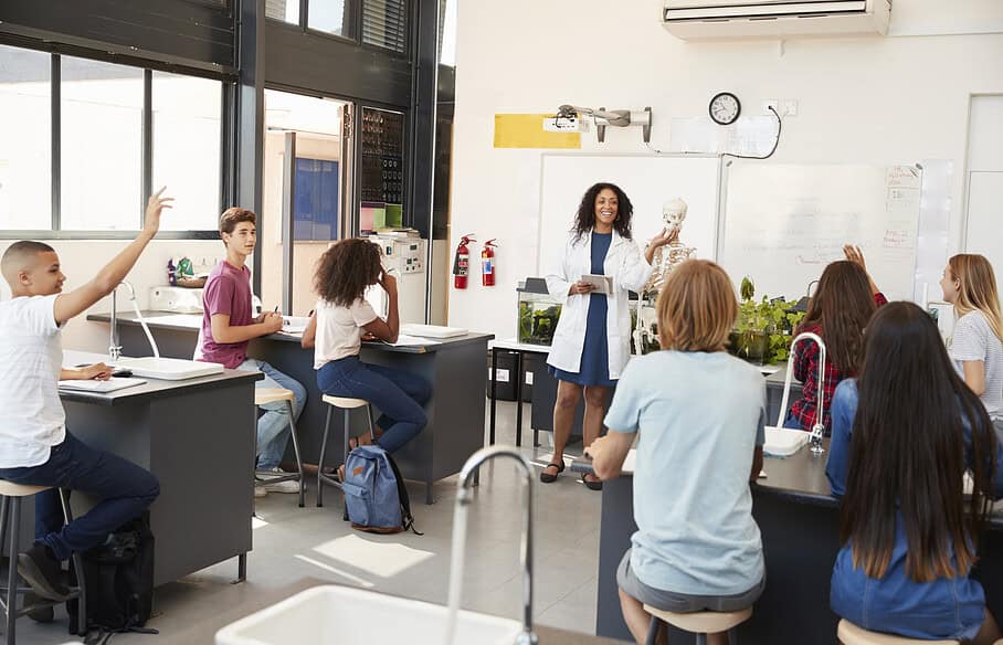 Woman teaching in a classroom