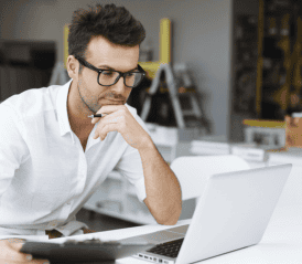 Man working on a laptop